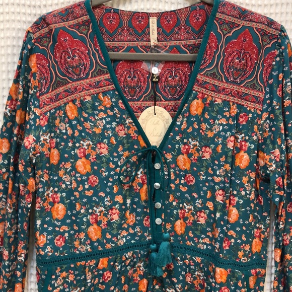 Tulle & Batiste Jamawar Rose Blouse - Picture 3 of 10